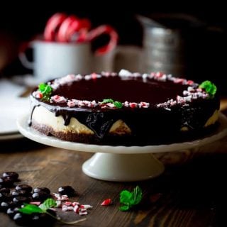 This Light and Creamy Peppermint Patty Cheesecake is perfect for Christmas dessert. Recipe and tips on Healthy Seasonal Recipes by Katie Webster