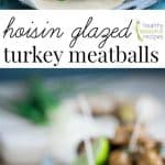 Hoisin Glazed Asian Turkey Meatballs - a fun new football snack to share with friends! Get the recipe on Healthy Seasonal Recipes by Katie Webster #football #superbowl #appetizer #snack #turkey #asian #hoisin #meatballs