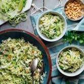 This Cucumber and Napa Cabbage Coleslaw is&nbsp; a yummy, refreshing, #vegan and #lowcarb recipe that will be the star of all your summer cook outs. And it's ready in just 20 minutes! | Healthy Seasonal Recipes #vegetarian #salad #glutenfree