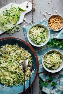 This Cucumber and Napa Cabbage Coleslaw is&nbsp; a yummy, refreshing, #vegan and #lowcarb recipe that will be the star of all your summer cook outs. And it's ready in just 20 minutes! | Healthy Seasonal Recipes #vegetarian #salad #glutenfree