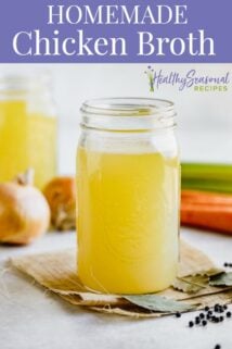 Chicken Broth with text overlay