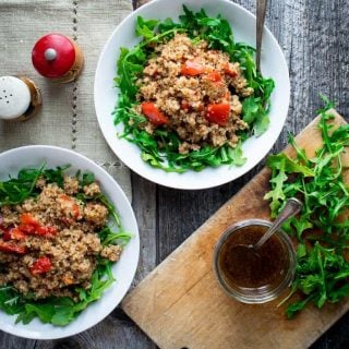 Warm Quinoa Arugula Salad | Healthy Seasonal Recipes #glutenfree #vegan #quinoa #vegetarian