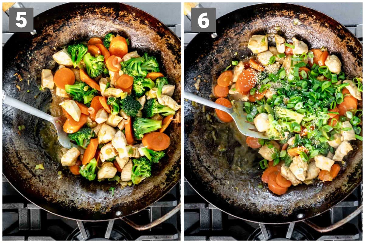 the stir fry in the wok in step 5 and 6