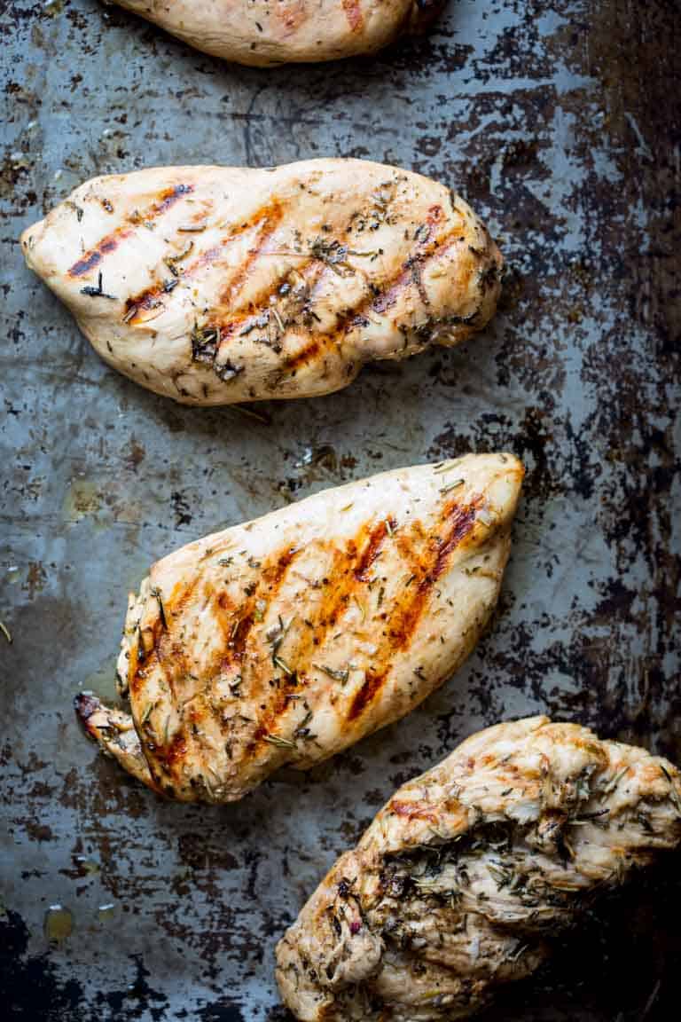 Garlic Herb Grilled Chicken on a sheet pan