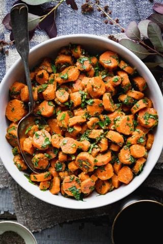 a close up of moroccan carrots