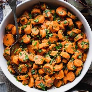 a close up of moroccan carrots