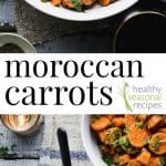 A bowl filled with different types of food, with Moroccan Carrots
