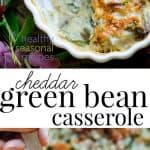 Put down that can and make this absolutely delicious and easy from-scratch Cheddar Green Bean Casserole. It’s the perfect vegetarian make-ahead dish. | Healthy Seasonal Recipes | Katie Webster