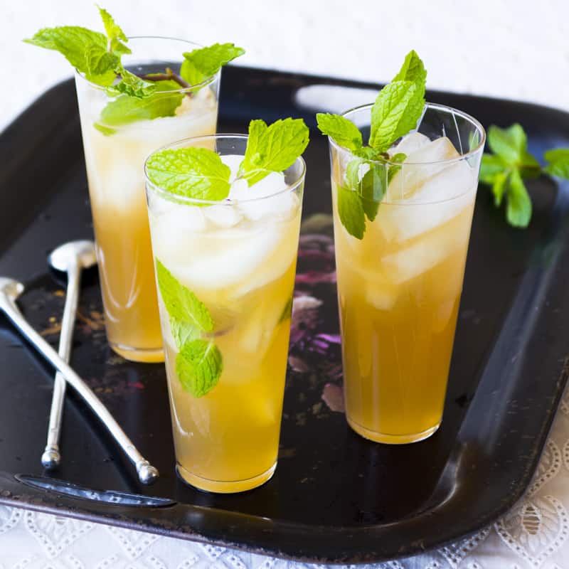 Ricky Bobby Cocktail in three serving glasses on a tray