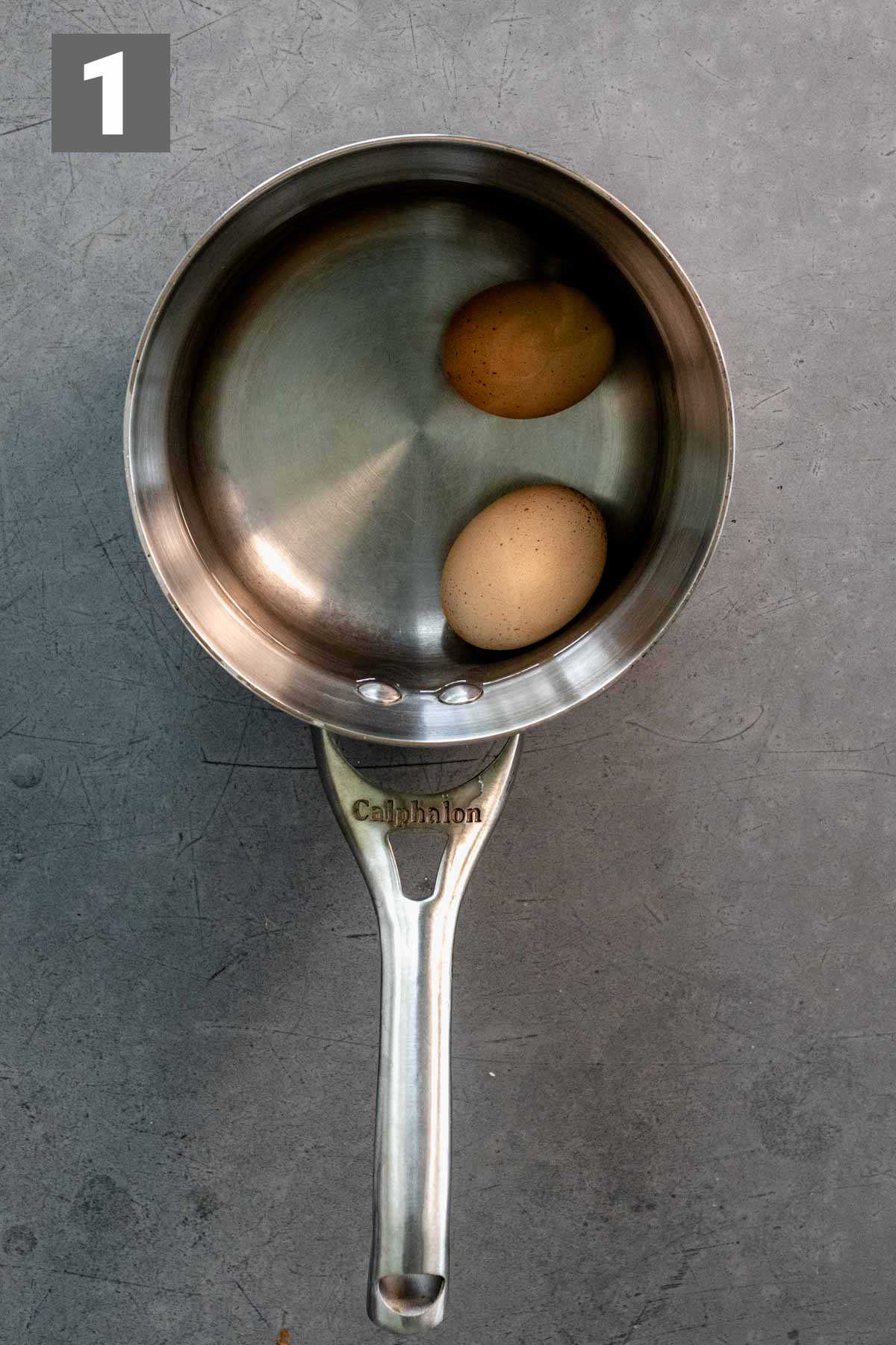 the eggs in a saucepan for boiling