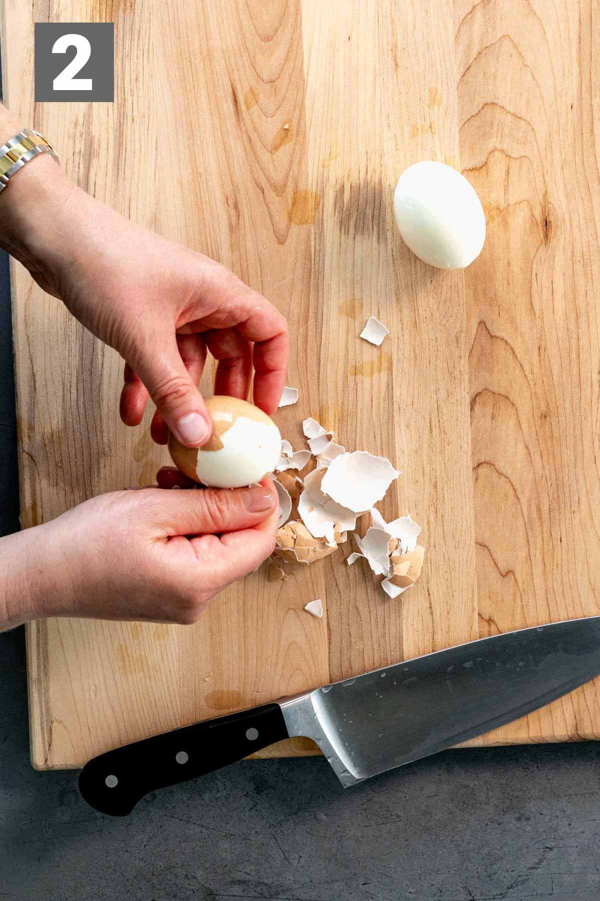 Peel the eggs