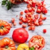 tomatoes on a marble board