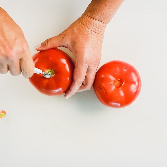 remove core from tomatoes