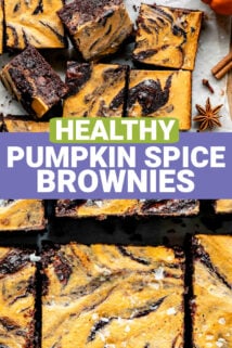 the pumpkin brownies with text overlay