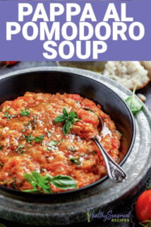 pappa al pomodoro soup with text overlay