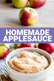 collage, apples, then text in the center then a bowl of the applesauce on the bottom