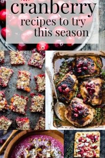 A bunch of different types of food, with Cranberry and Chicken
