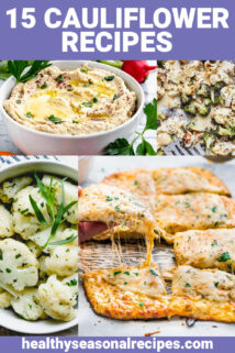 a collage of cauliflower photos with text overlay