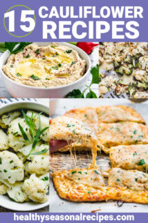 a collage of cauliflower photos with text overlay