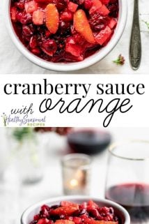 A bowl of food on a table, with Cranberry