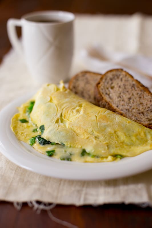 Healthy Cheese and greens omelet.