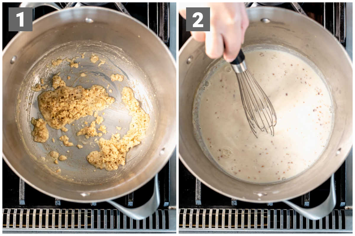 creamed spinach with cheese steps 1 and 2