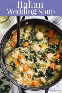 Italian Wedding Soup overhead with text