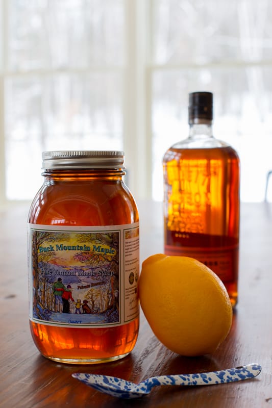 Maple Meyer Lemon Whiskey Sour ingredients 