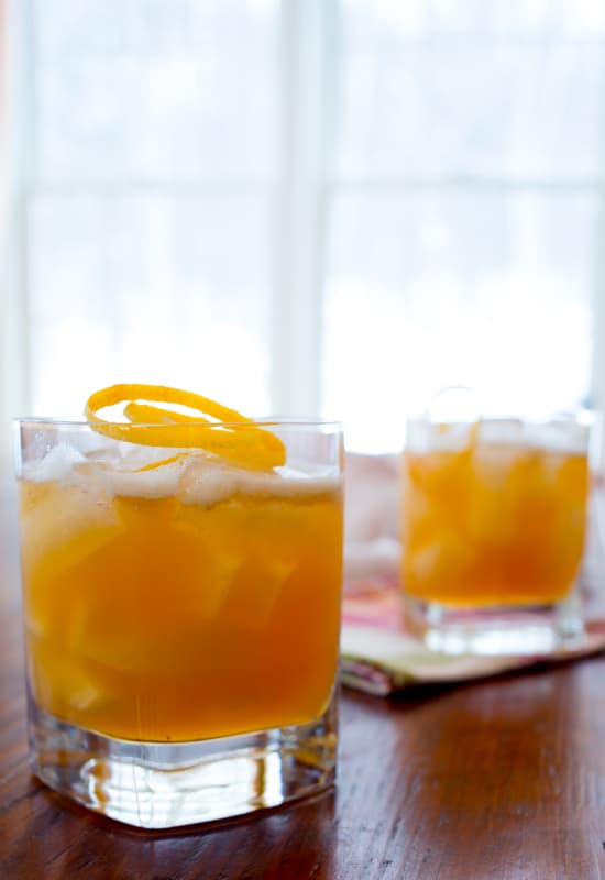Meyer Lemon Whiskey Sour in glasses 