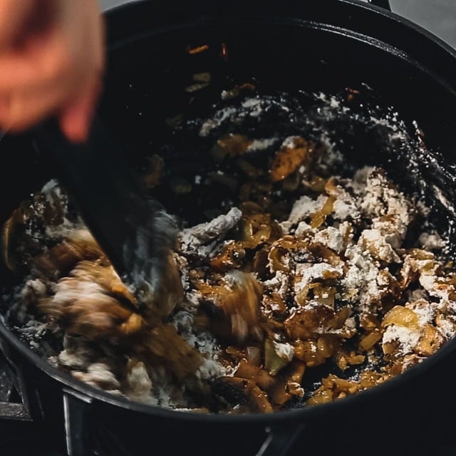Add the flour and stir to combine.