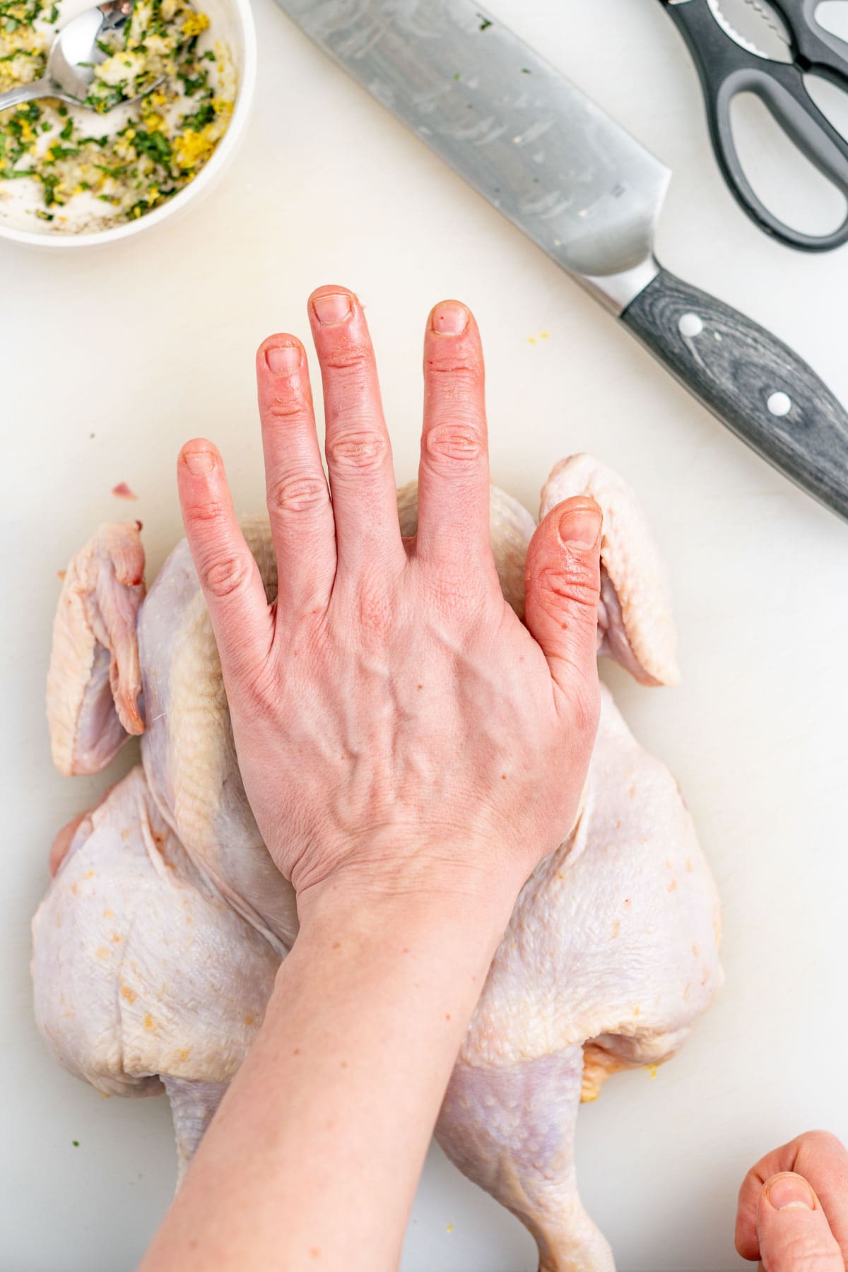 flattening the chicken