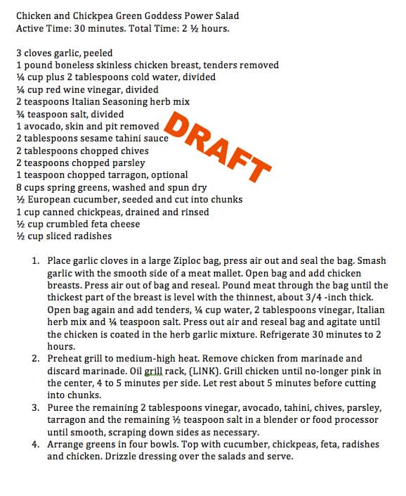 How to write better recipes ~ write a hypothesis draft