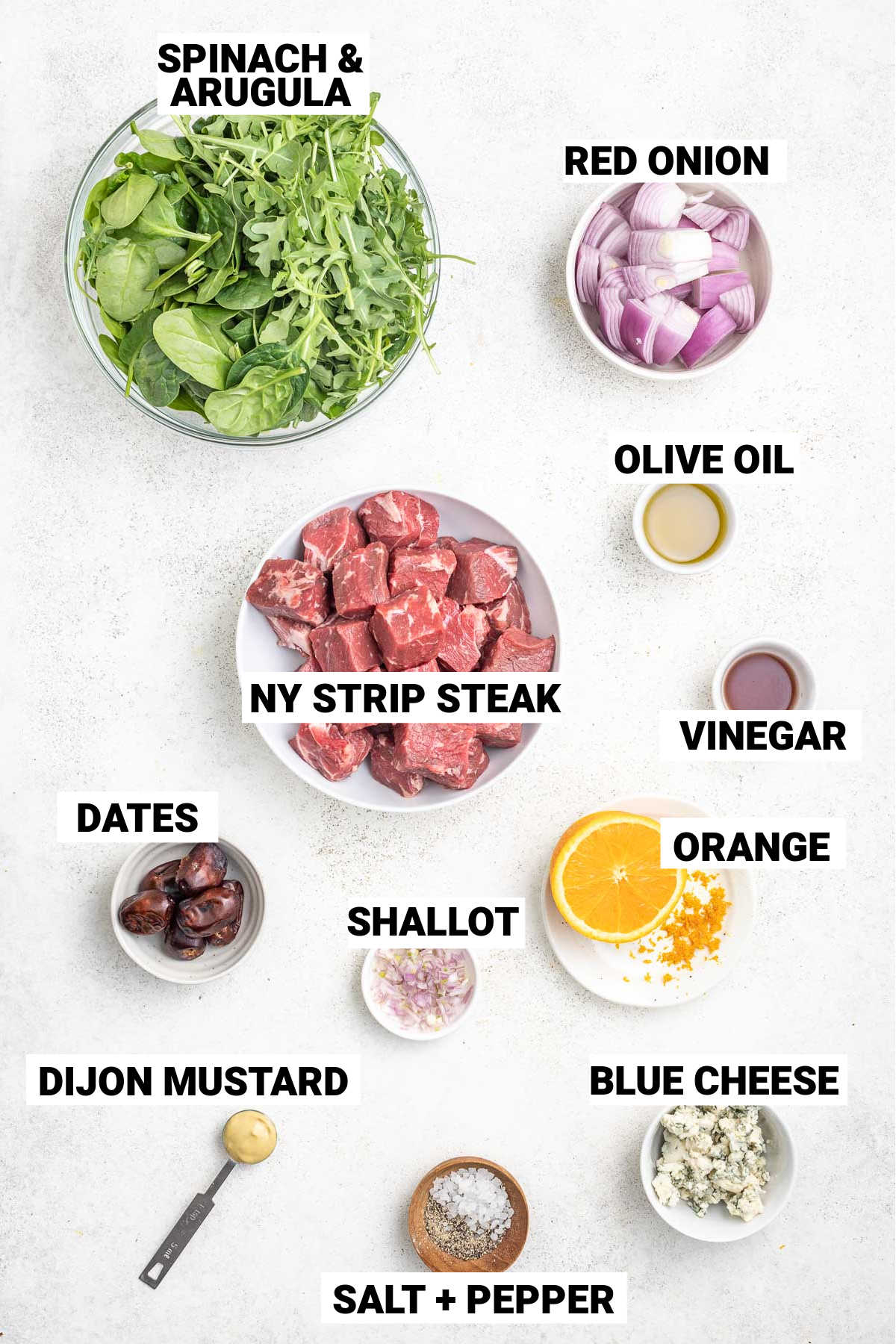 steak kebabs ingredients with text overlay