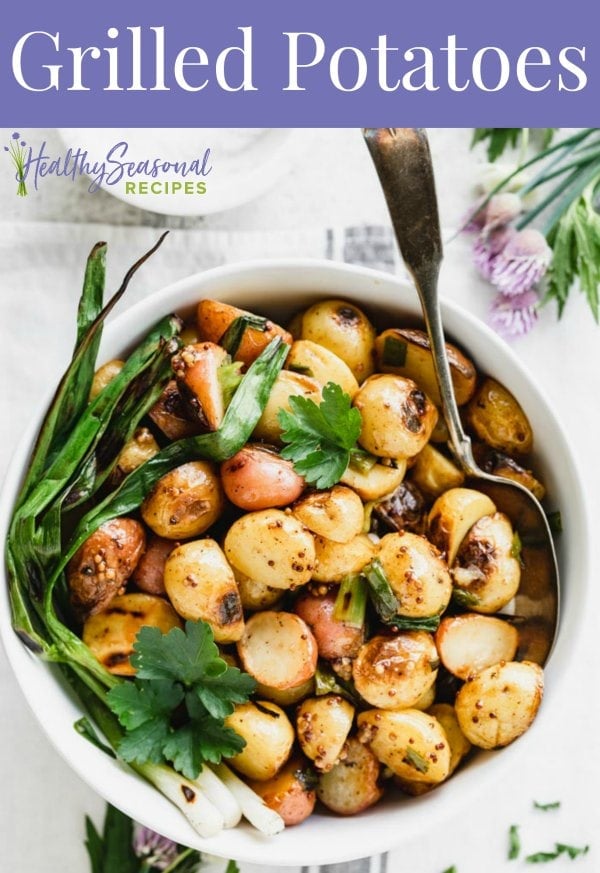 grilled potatoes with text