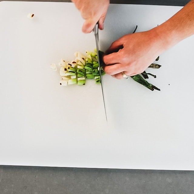 Chop the scallions