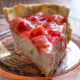 Light Rhubarb Chai Cream Pie on healthyseasonalrecipes.com