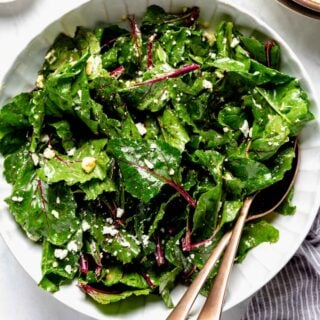 closeup of the salad from overhead