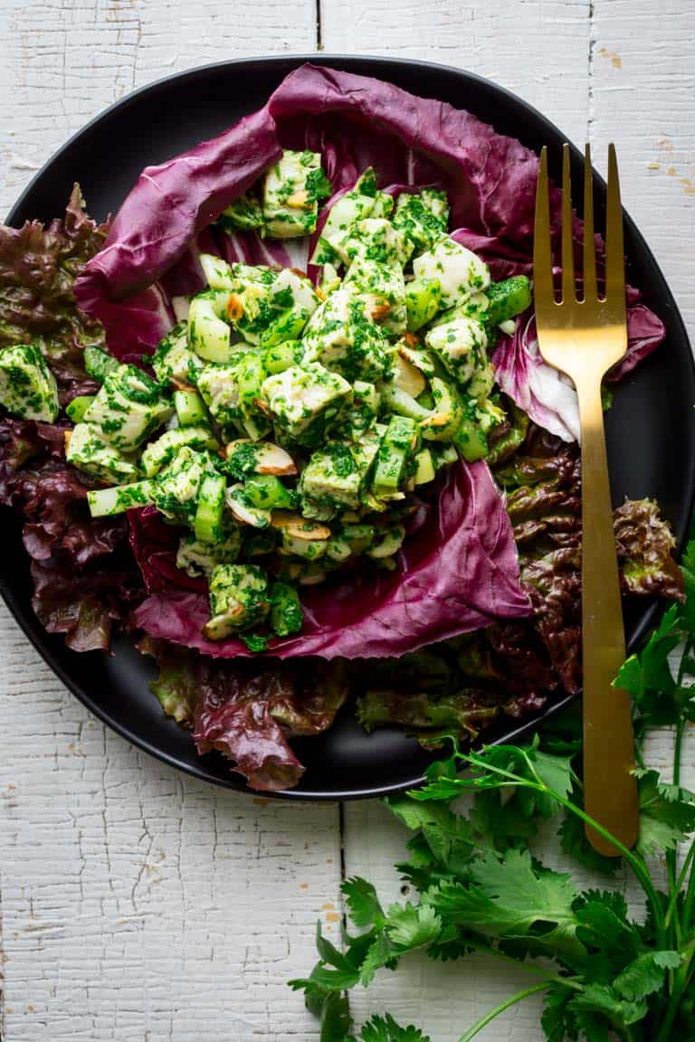 Chimichurri Chicken Salad in a bowl