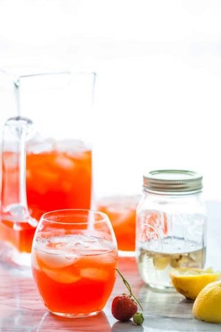 strawberry ginger pink lemonade cocktail recipe