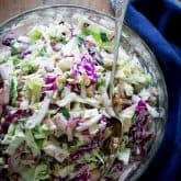 Creamy Blue Cheese and Walnut Coleslaw on healthyseasonalrecipes.com #lowcarb #glutenfree