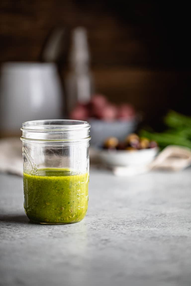 Dressing with Capers in a jar