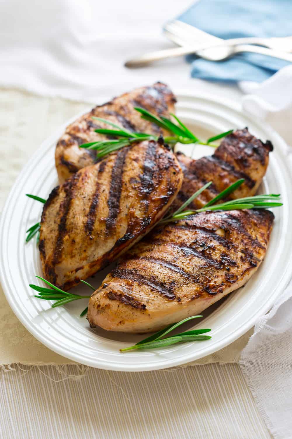 grilled Chicken with rosemary sprigs