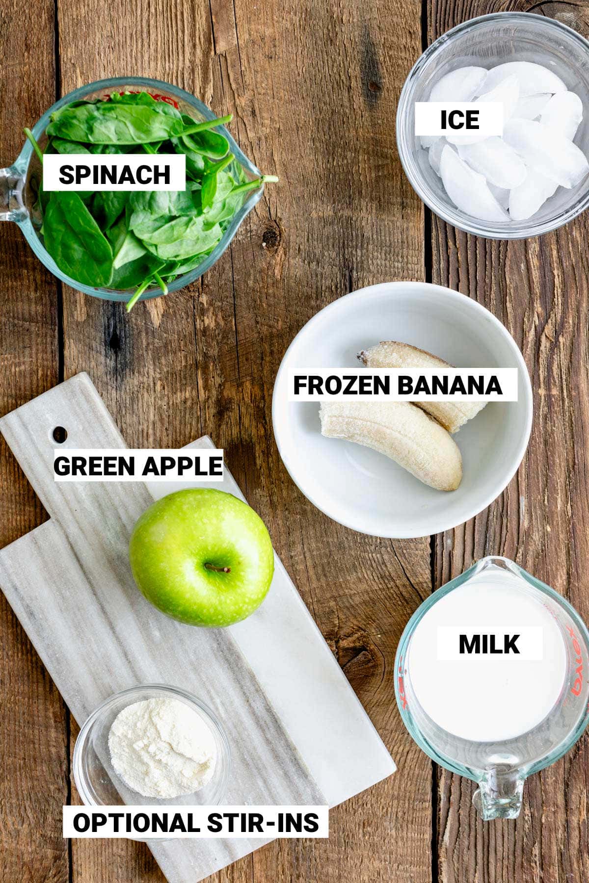the smoothie ingredients with text overlay