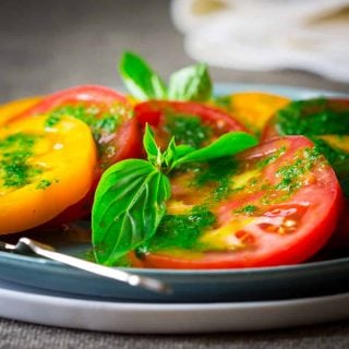 5 ingredient tomatoes with Thai Basil Dressing only 10 minutes #glutenfree