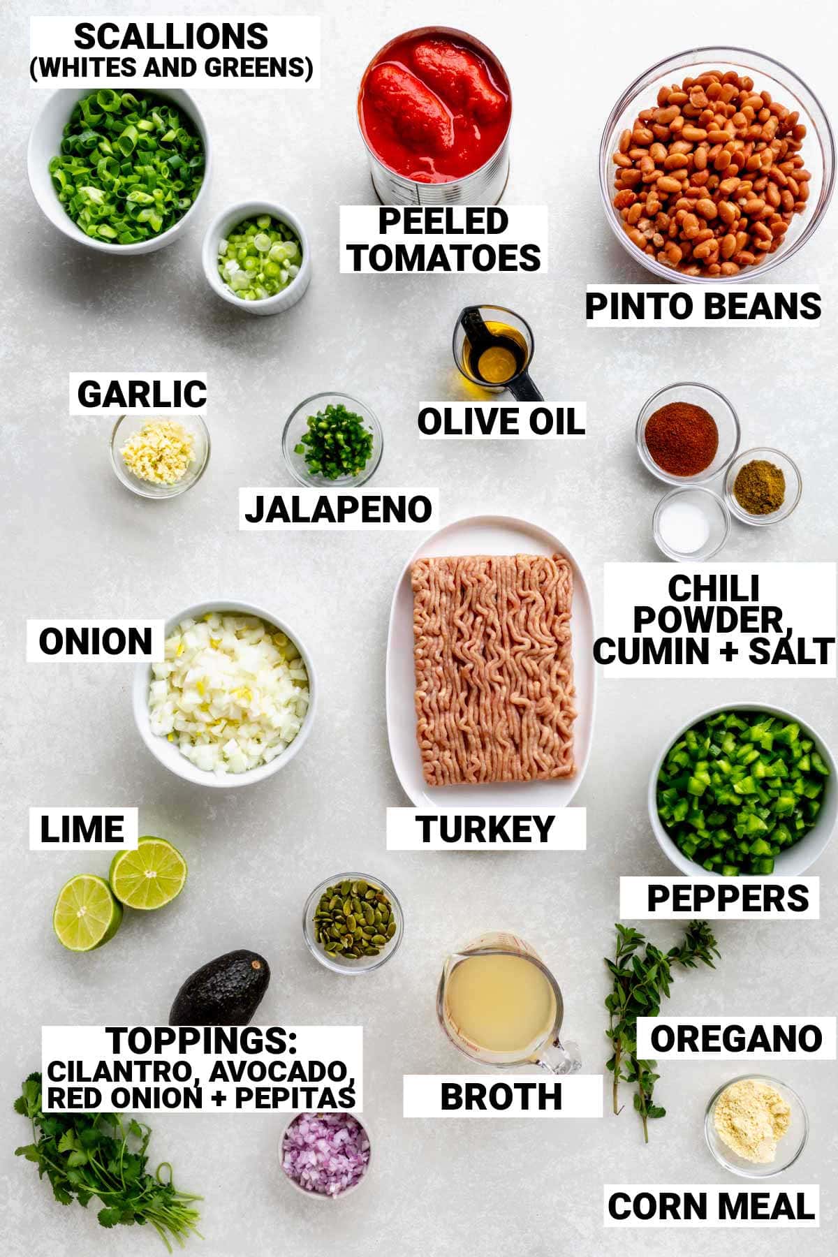 the ingredients on a white table with text overlay