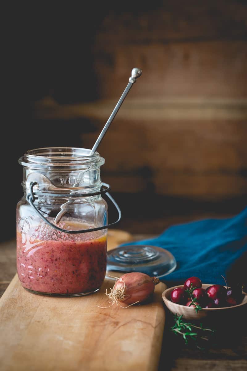 Cranberry Vinaigrette in a jar