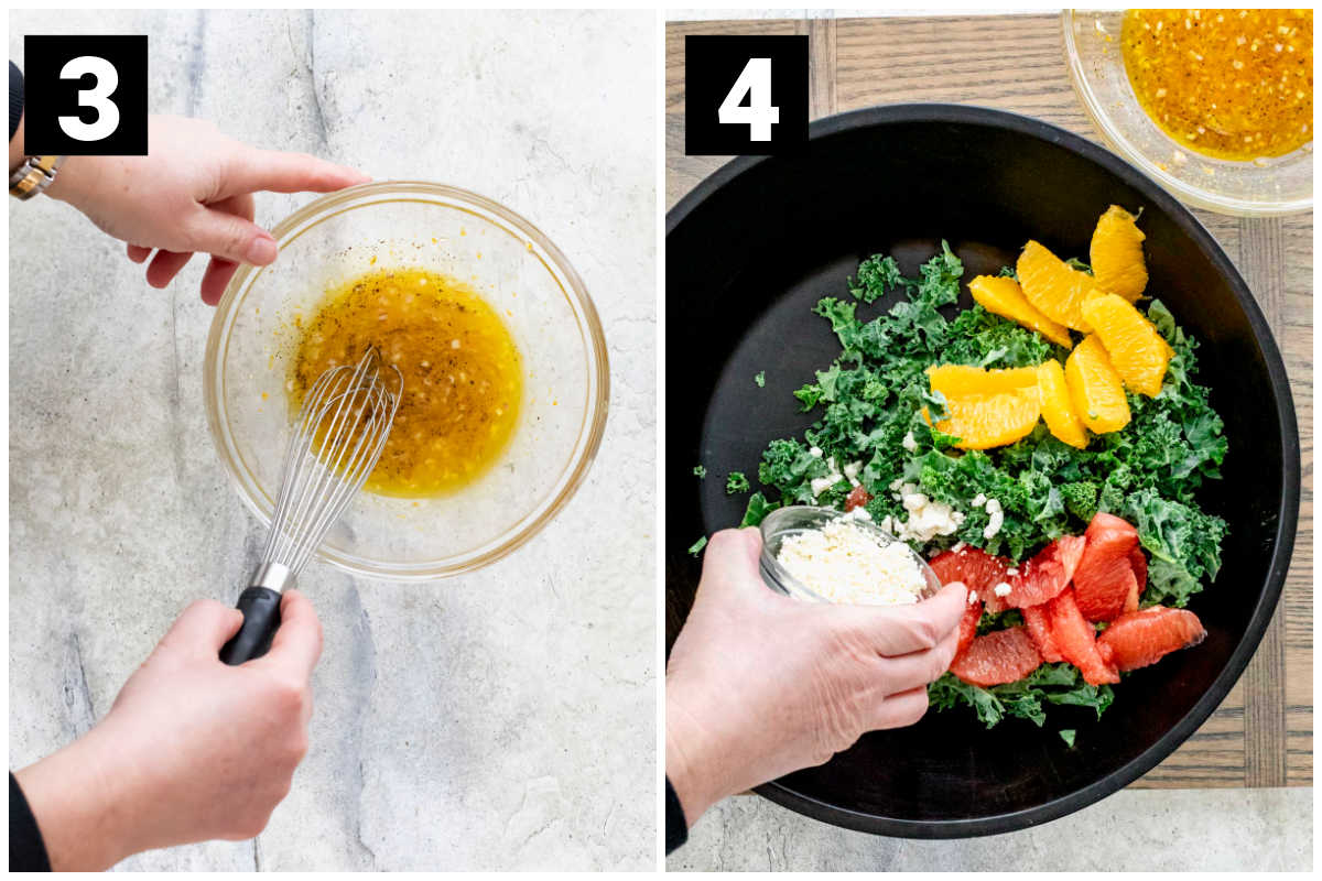 make the dressing and assemble the salad