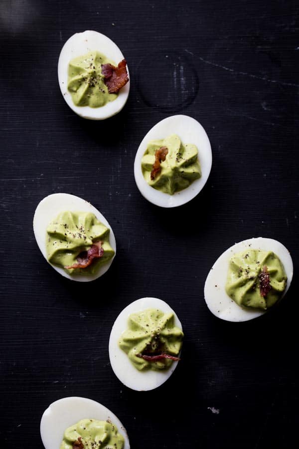 Spinach and Bacon Deviled Eggs recipe