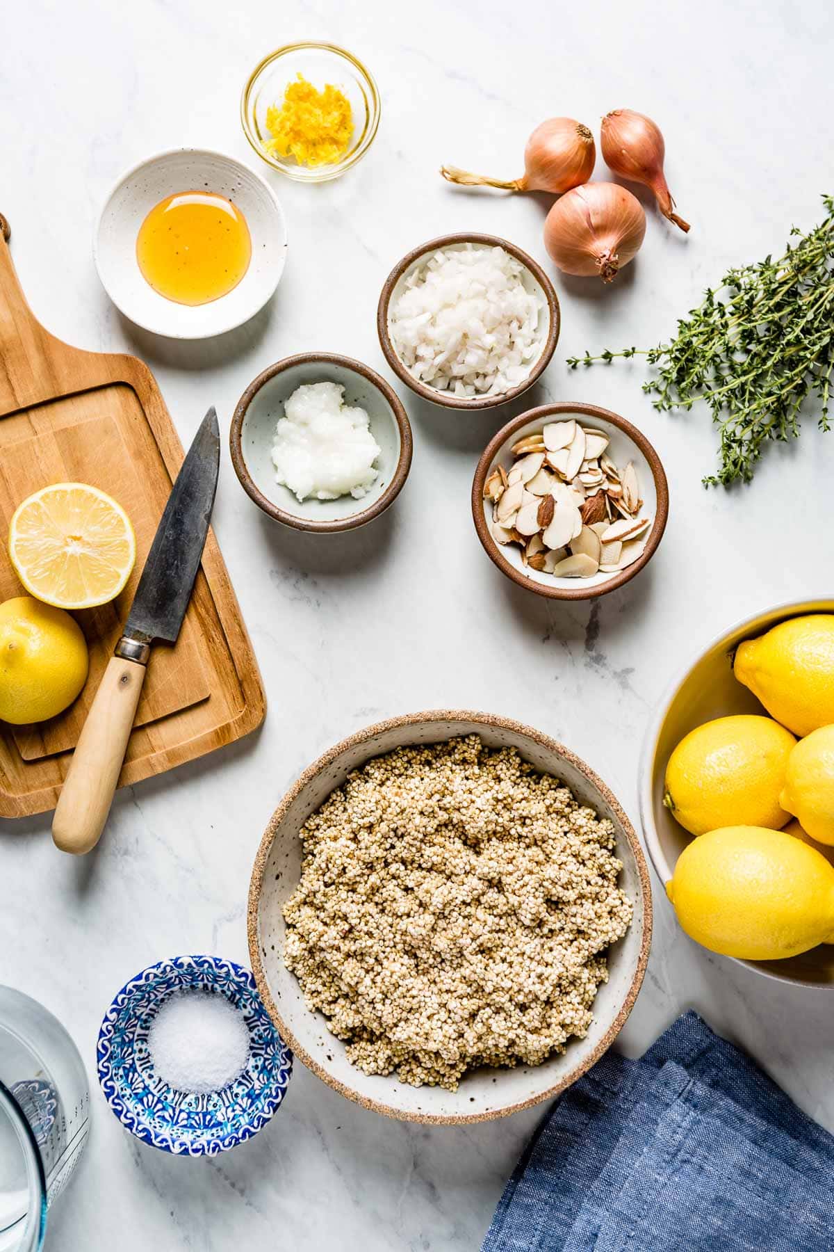 ingredients for quinoa with lemon