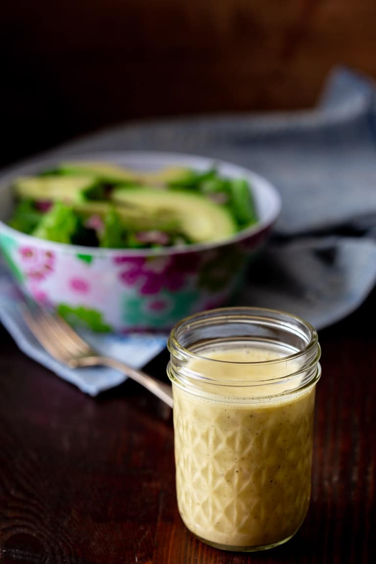 a jar of apple cider vinegar salad dressing